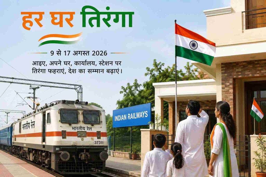 रेलवे में 9 से 17 अगस्त तक चलेगा ‘हर घर तिरंगा’ अभियान।
