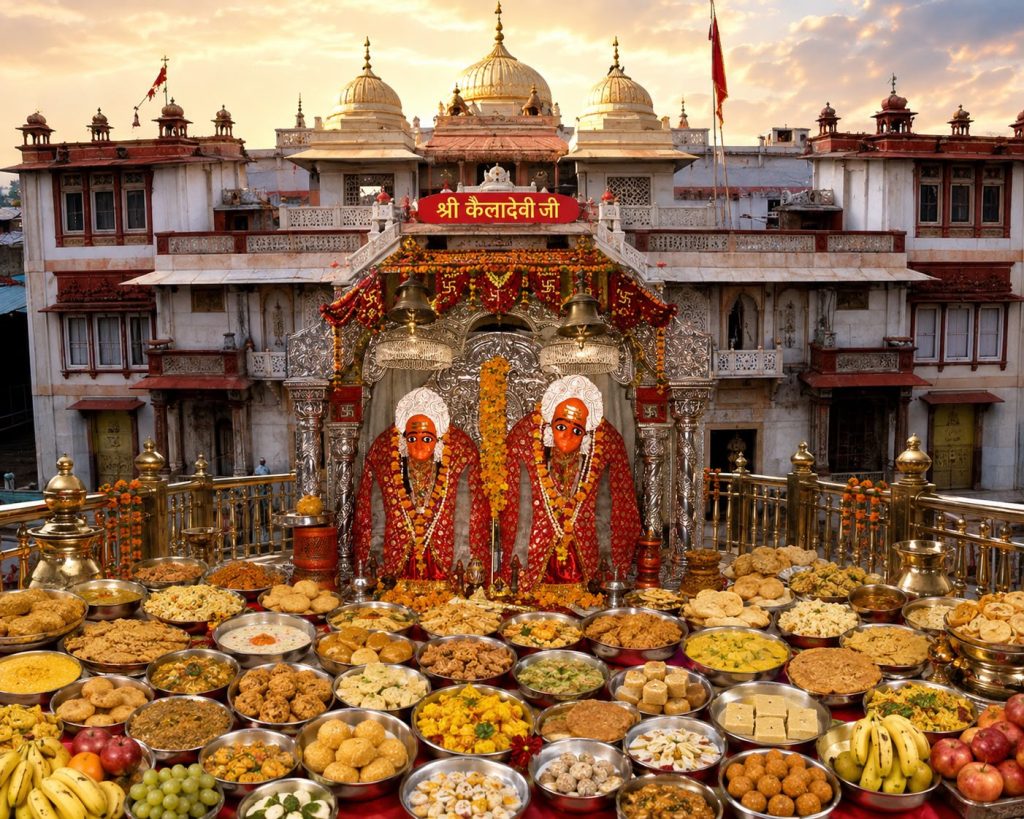 युवा सर्राफा कमेटी मथुरा ने आयोजित किया भव्य फूल बंगला, छप्पन भोग एवं माता की चौकी का आयोजन।