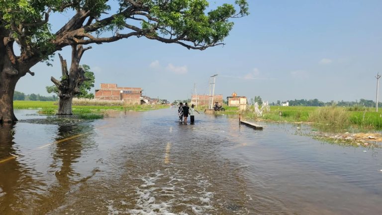 डुमरियागंज तहसील क्षेत्र में बाढ़ का कहर,कई गांवों का संपर्क मार्ग डूबा,सीएचसी सिरसिया के चारों तरफ पानी।